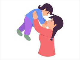 Mother holding child or avatar icon illustration vector