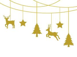 Christmas Background with Deer, Star and Christmas Tree vector