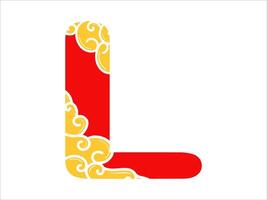 Chinese New Year Alphabet Letter L vector