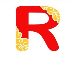 Chinese New Year Alphabet Letter R vector