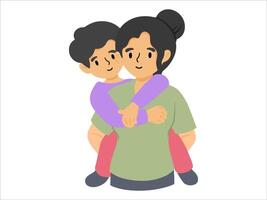 Mom holding kid or avatar icon illustration vector