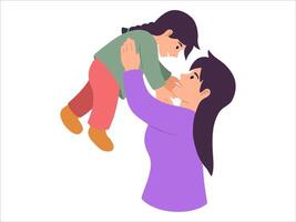 Mother holding kid or avatar icon illustration vector