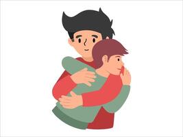 Dad hugging daughter or avatar icon illustration vector