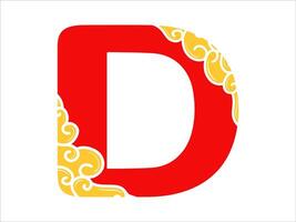 Chinese New Year Alphabet Letter D vector