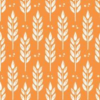 Wheat brush texture seamless pattern background. Hand drawn crayon brush abstract floral wheat seamless pattern. Floral abstract grunge hand drawn print background. vector