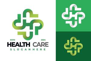 Letter H Healthcare Cross logo design symbol icon illustration vector