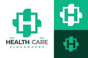 H Healthcare logo design symbol icon illustration vector