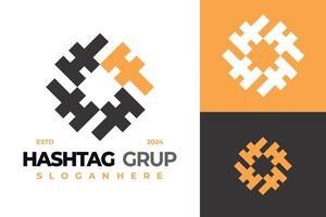 Letter H Hashtag Grup logo design symbol icon illustration vector