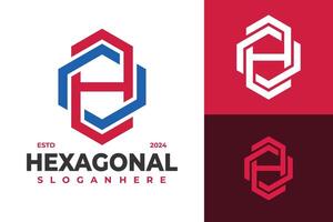 letra h hexagonal creativo logo diseño símbolo icono ilustración vector