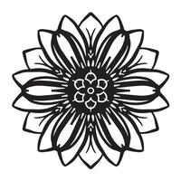 Simple mandala with floral decoration pattern vector