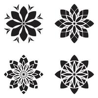 Set of simple mandala stencils with floral decorative patterns vector