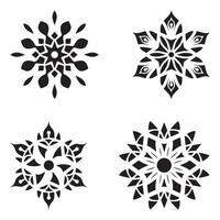 Collection of simple mandala stencils with floral ornament patterns vector