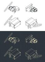 planos de servo motores vector