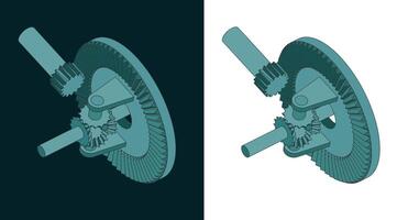 automóvil diferencial color dibujos vector