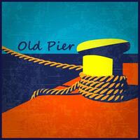 Old pier. Knecht and mooring ropes vector