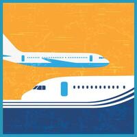 Retro poster on the theme of air transport vector