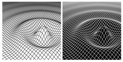 Wave wireframe view vector