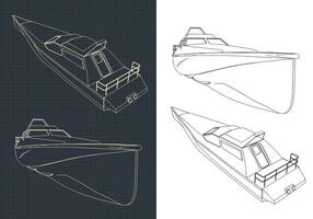 alto velocidad barco planos vector