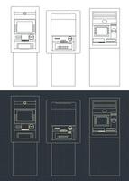 planos de diferente cajeros automáticos vector