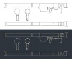 Man-portable air-defense system blueprints vector