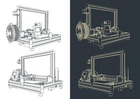 3D printer illustration vector