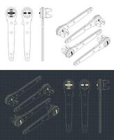 Crescent rapid wrench drawings vector