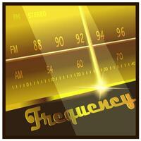 Retro radio frequency scale close up vector