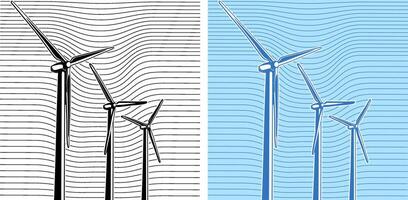 Wind Turbines Illustrations vector