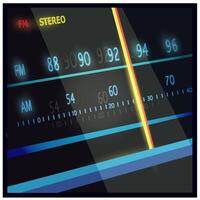 Retro radio frequency scale close up vector