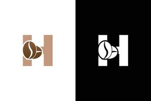 Initial Letter H Coffee Logo Template. Letter H coffee shop icon, coffee brand, minimalist, modern Suitble for coffee shop logo template. vector