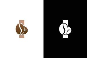 Initial Letter I Coffee Logo Template. Letter I coffee shop icon, coffee brand, minimalist, modern Suitable for coffee shop logo template. vector