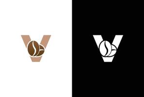 Initial Letter V Coffee Logo Template. Letter V coffee shop icon, coffee brand, minimalist, modern Suitable for coffee shop logo template. vector