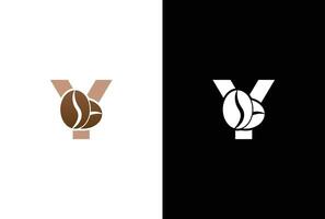 Initial Letter Y Coffee Logo Template. Letter Y coffee shop icon, coffee brand, minimalist, modern Suitable for coffee shop logo template. vector