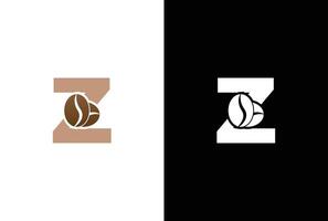 Initial Letter Z Coffee Logo Template. Letter Z coffee shop icon, coffee brand, minimalist, modern Suitable for coffee shop logo template. vector