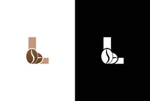 Initial Letter L Coffee Logo Template. Letter L coffee shop icon, coffee brand, minimalist, modern Suitble for coffee shop logo template. vector