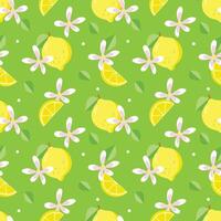 Yellow lemon illustration seamless pattern vector