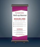 rollup banners template with business presentation design template vector