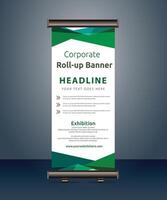 rollup banners template with business presentation design template vector