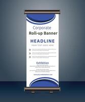 rollup banners template with business presentation design template vector