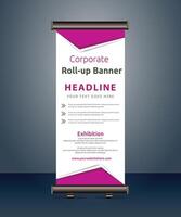 rollup banners template with business presentation design template vector