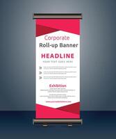 rollup banners template with business presentation design template vector