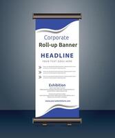 rollup banners template with business presentation design template vector