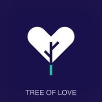 reative tree and heart combination sign logo. Uniquely designed color transitions. Company and workplace logo template vector