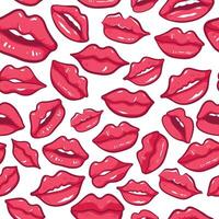 red lip female seamless pattern vector