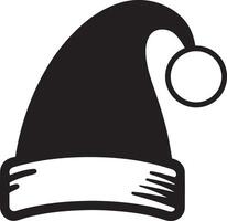 Santa Claus cap icon illustration. Merry Christmas Hat. Silhouette of party hat. vector