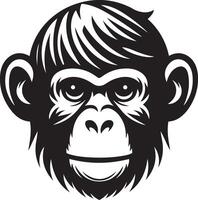 Silhouette of a monkey face illustration. vector