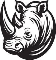 Rhino face silhouette design. Rhinoceros head illustration. vector