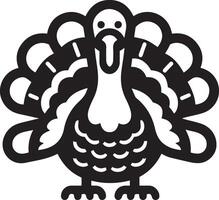 Thanksgiving cartoon turkey front view illustration. vector