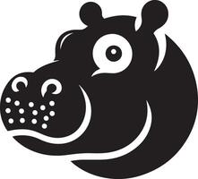 Hippopotamus head silhouette design. vector