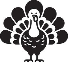 Thanksgiving Turkey bird silhouette illustration. vector